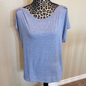 Casual Light Blue Short Sleeve Top